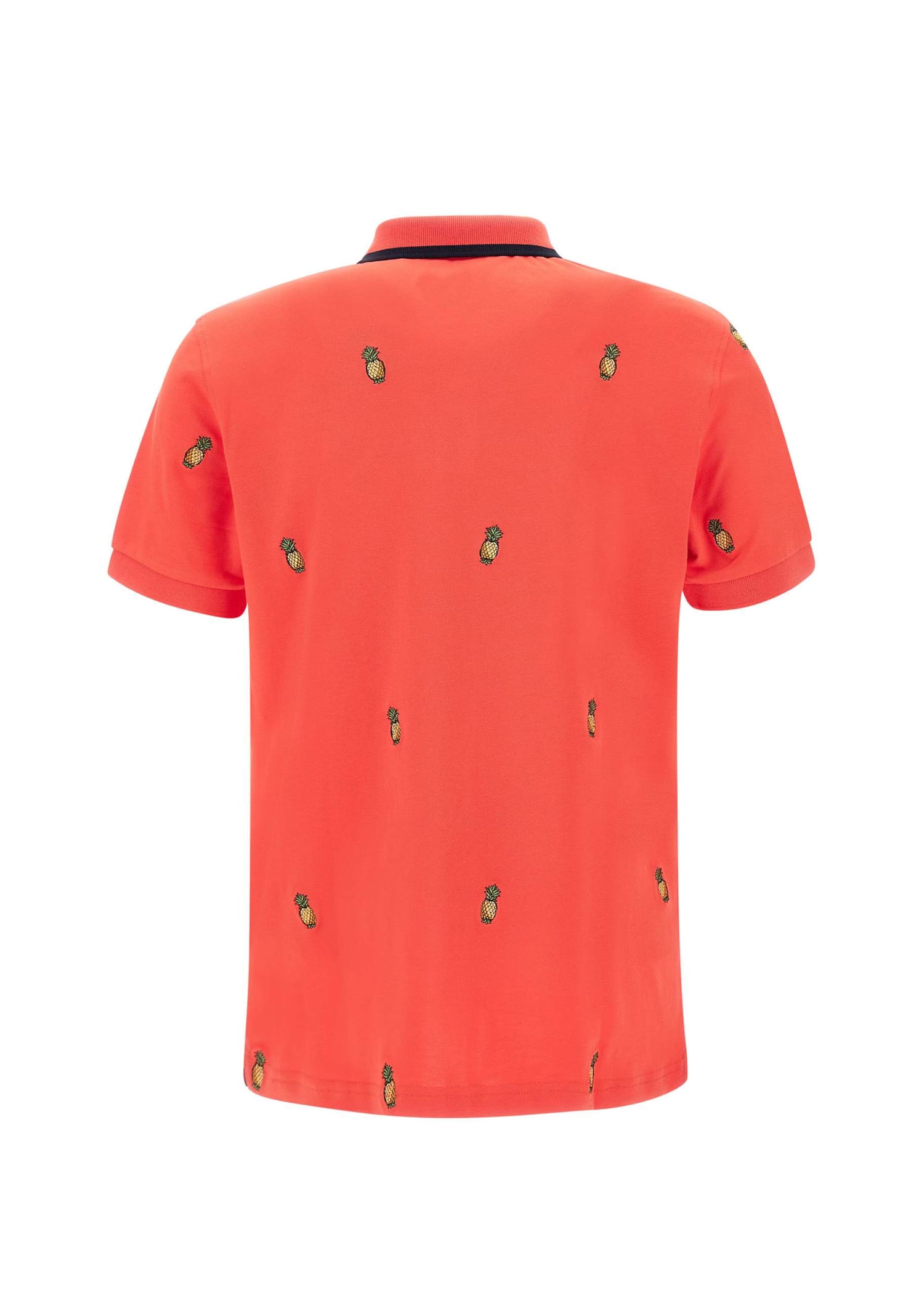 Shop Sun 68 Full Embrodery Cotton Polo Shirt