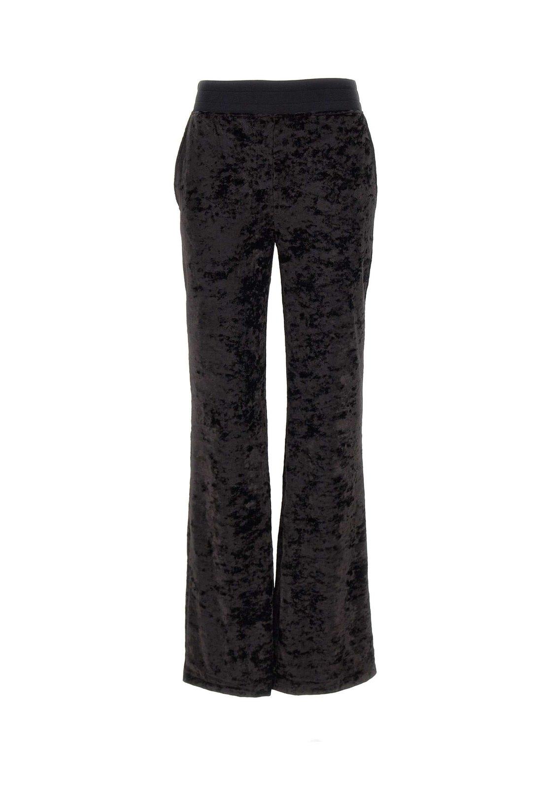 M05ch1n0 Jeans Jeans Mid-waisted Velvet Trousers In Black