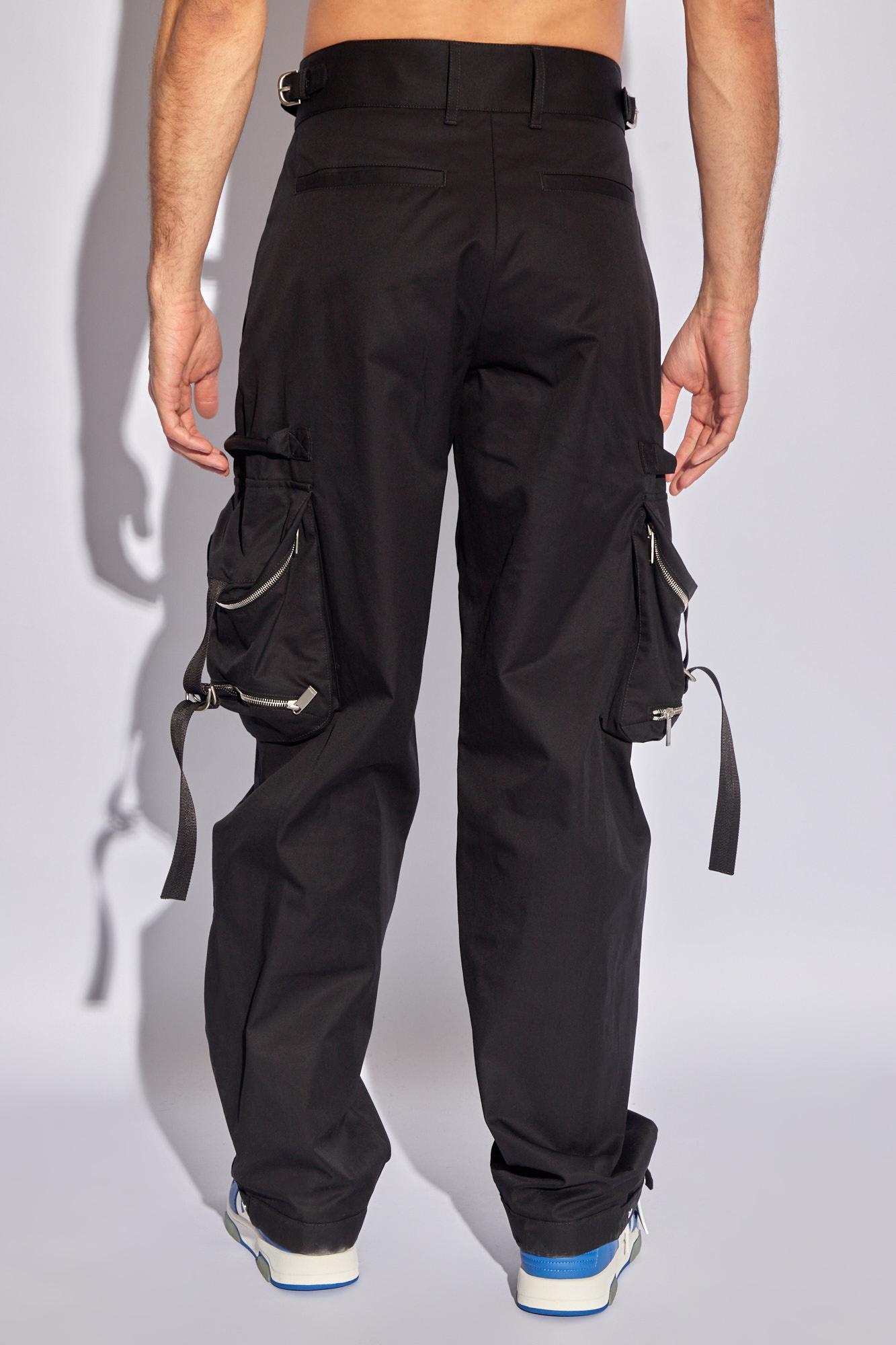 Shop Off-white Trousers With Pockets In Black