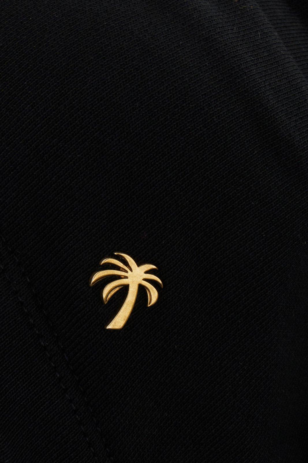 Shop Palm Angels Ruched-detailed Palm Plaque Sweatshirt In Nero