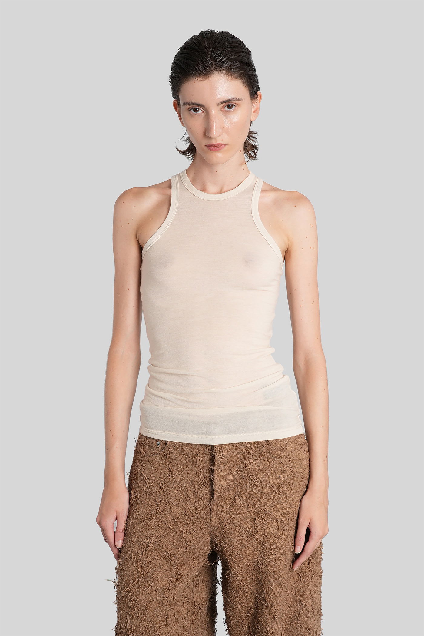 Haikure Eve Tank Top In Beige Wool In Multi