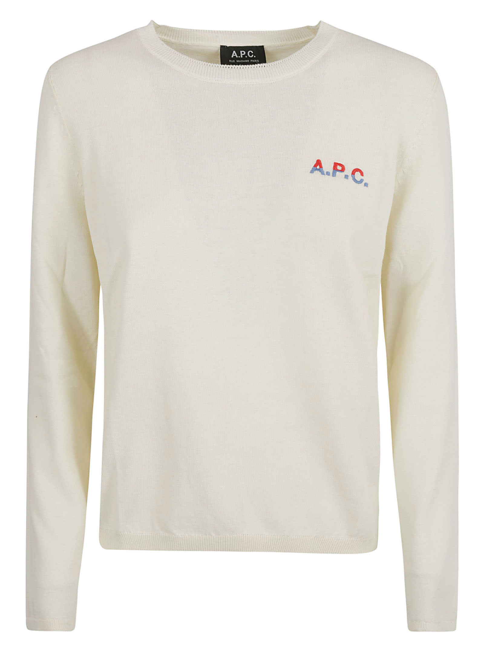 Shop Apc Albane Pullover In Ecru/rouge