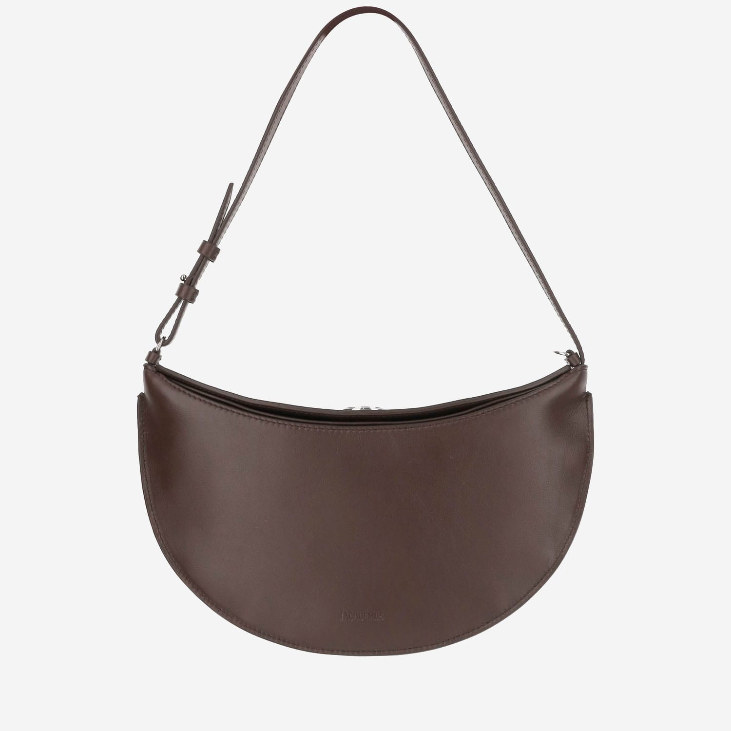 Jacquemus Small Oval Embossed-logo Shoulder Bag In Brown