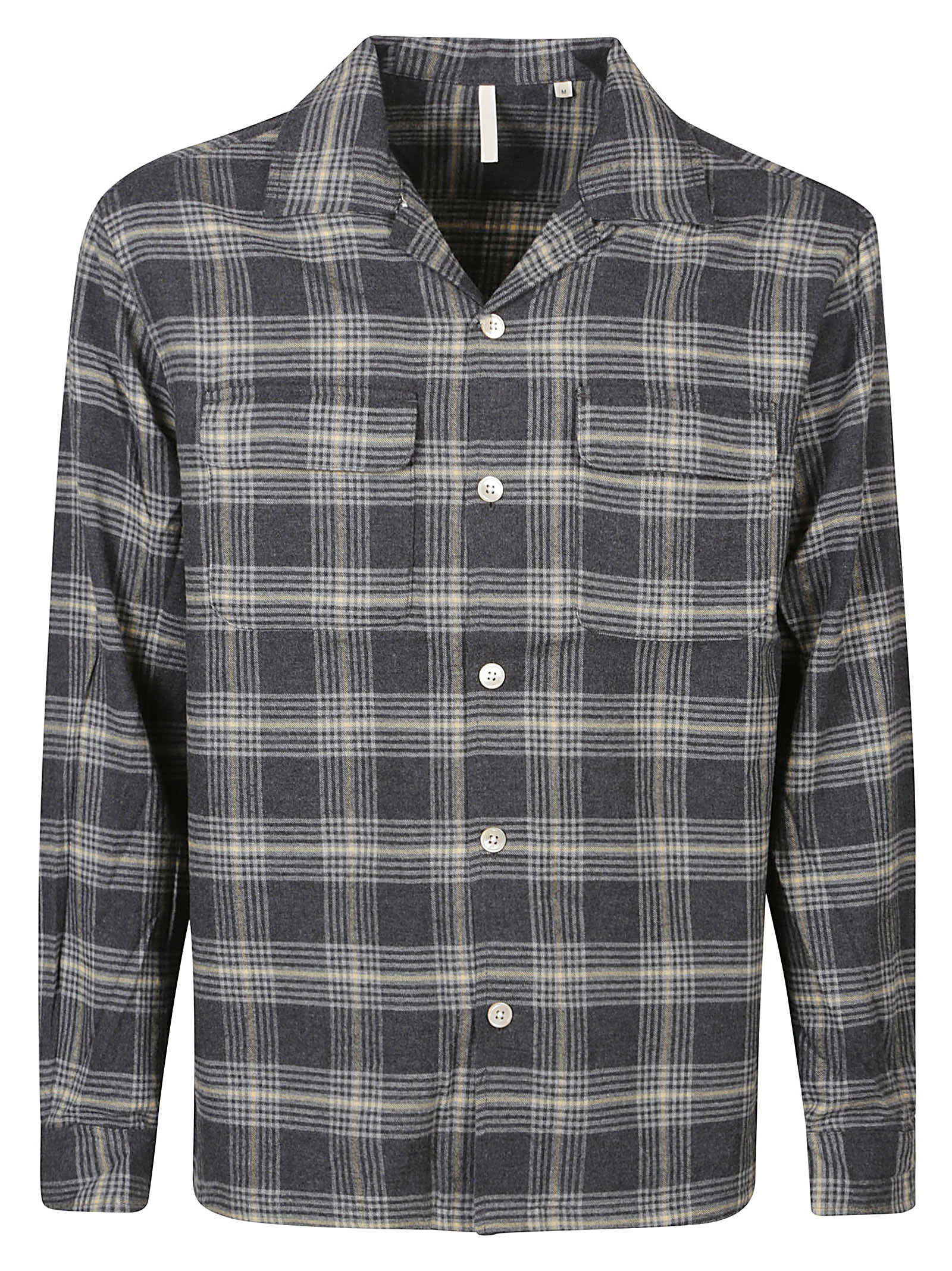 Sunflower Buttoned Plaid Shirt In Grey