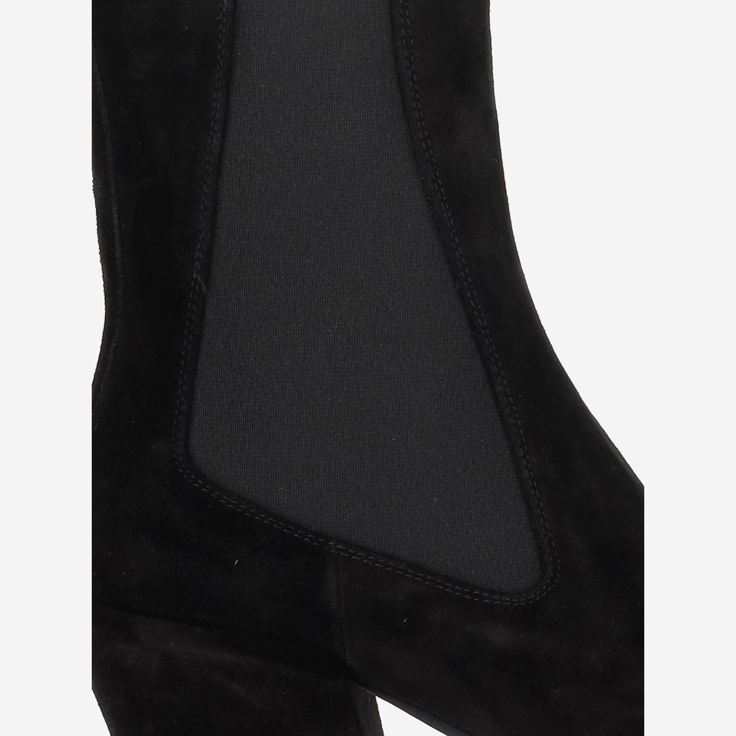 Paris Texas Ankle Boots In Black Calf Suede Leather In Black