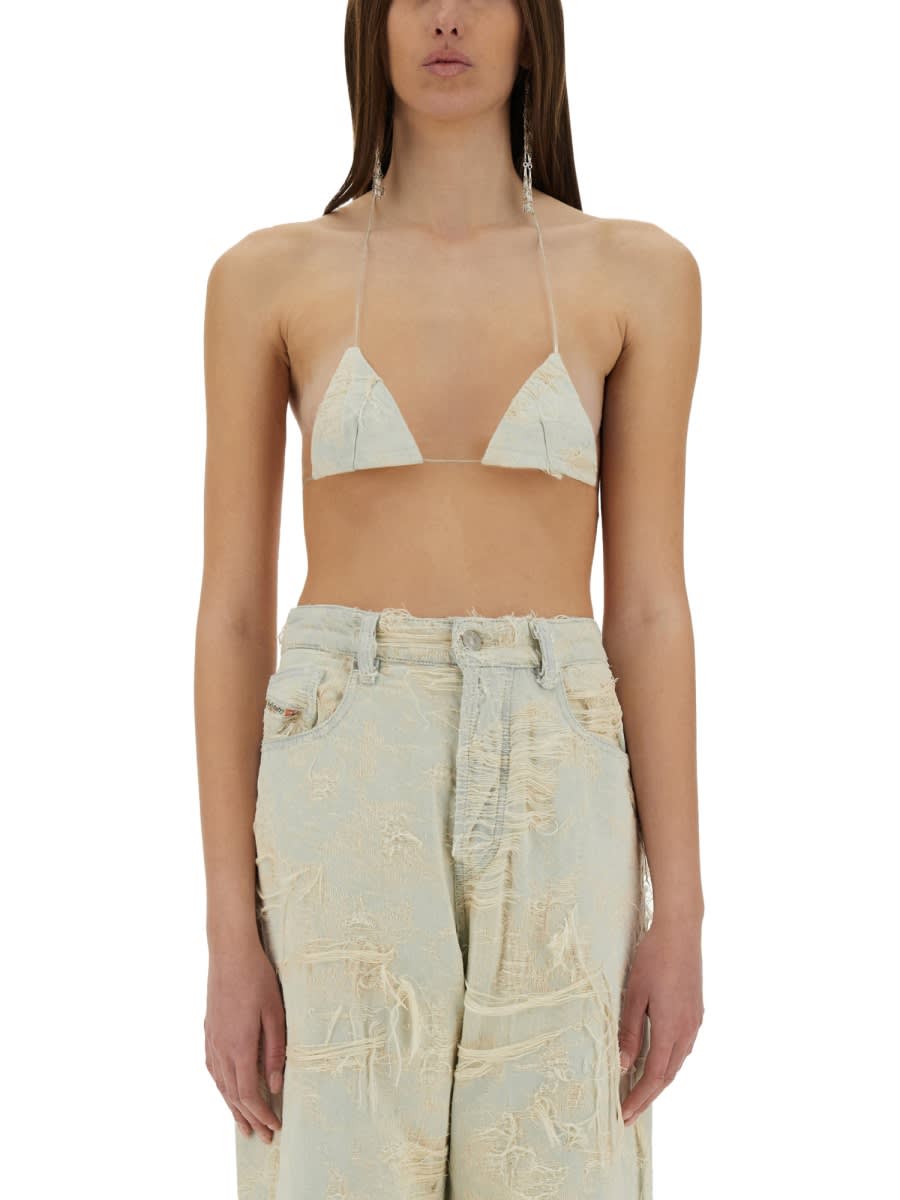 Shop Diesel Jacquard Denim Top
