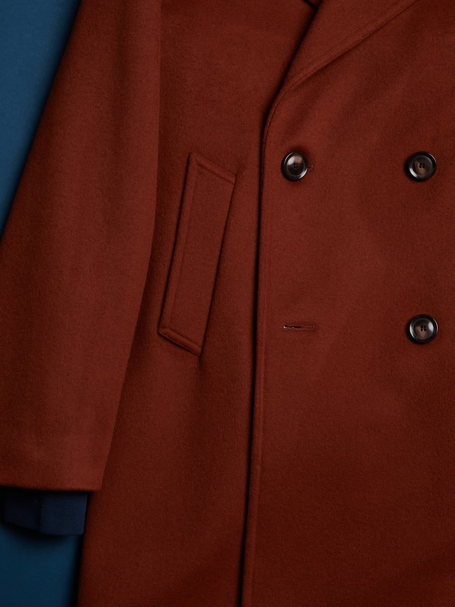 Doppiaa Aalbany Rust Double Breasted Coat In Orange