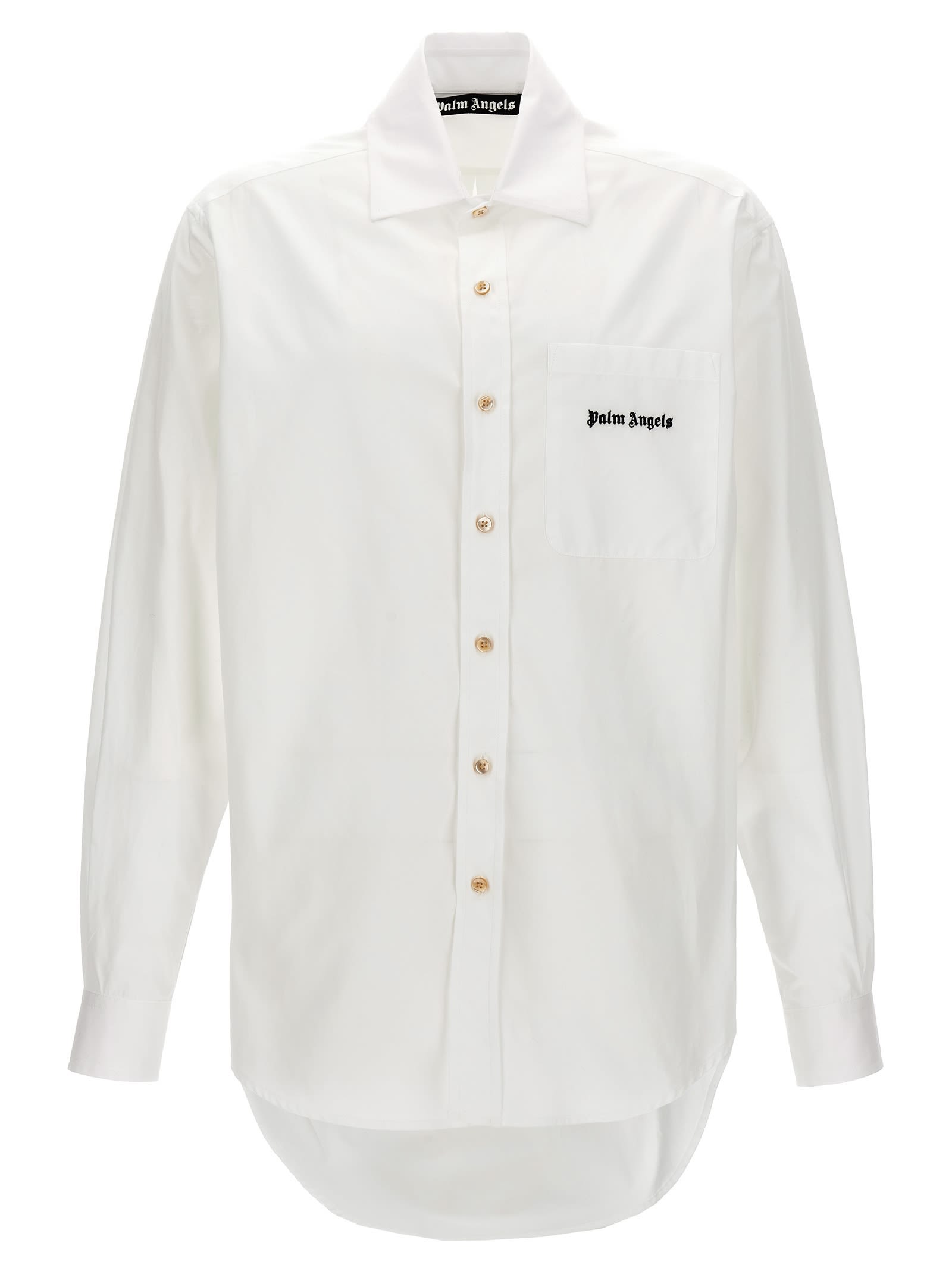 Shop Palm Angels Classic Logo Shirt In White
