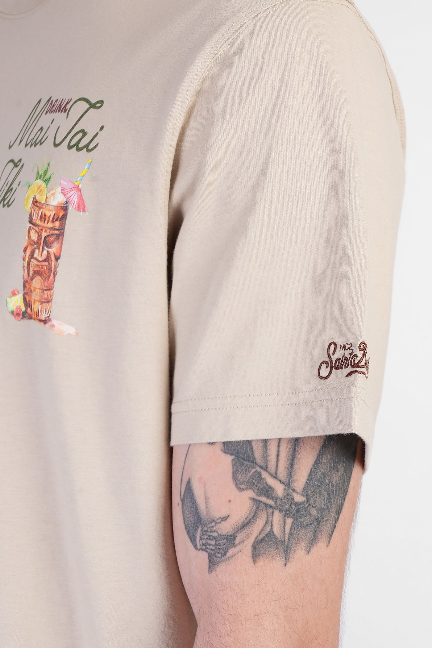 Mc2 Saint Barth Tshirt Man T-shirt In Taupe Cotton In Brown