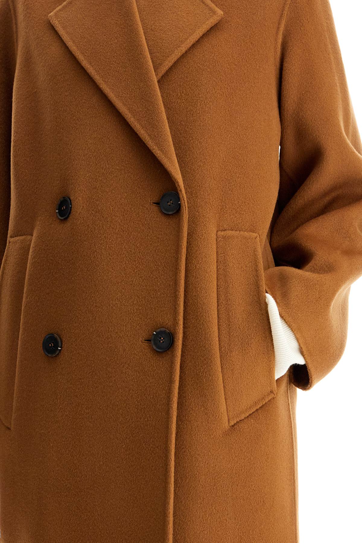 Shop Ivy & Oak Clara Double-breasted Wool Coat In Cammello
