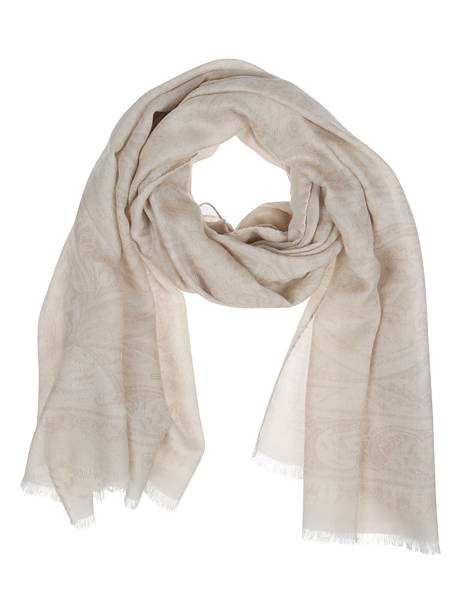 Shop Etro Paisley Scarf In Beige