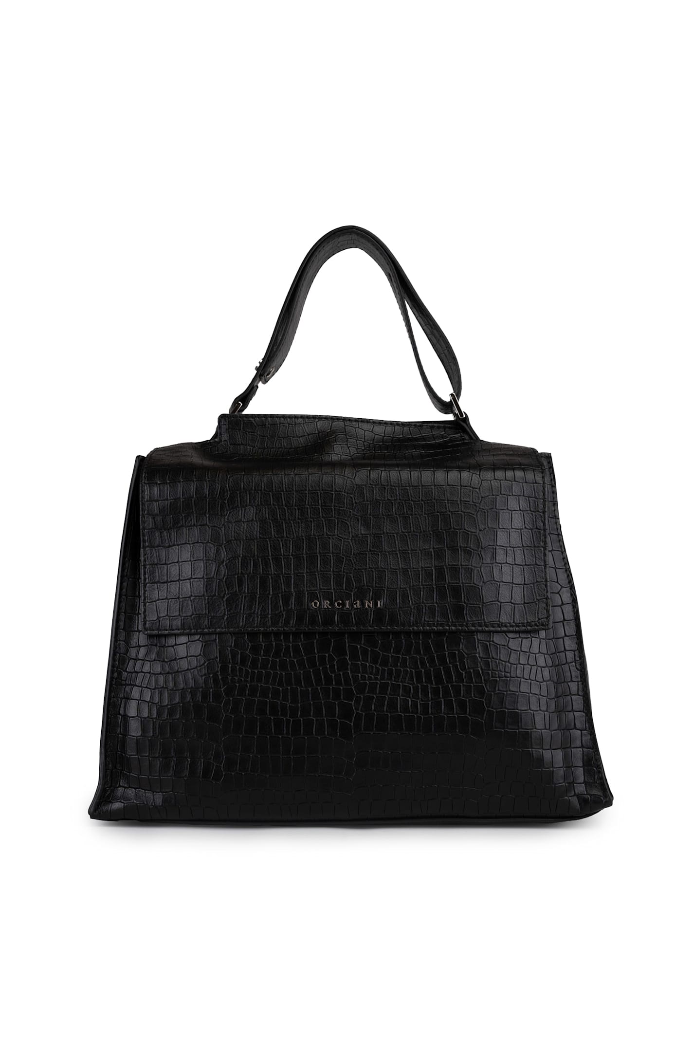 Shop Orciani Sveva Cocco Shoulder Bag In Nappa In Nero