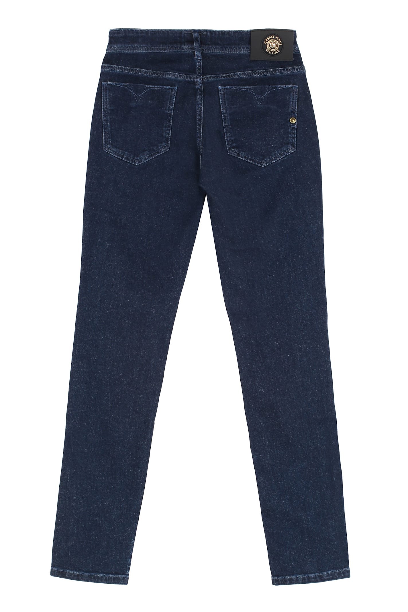 Versace Jeans Couture Skinny Jeans With Embroidered Design And Pockets In Blue