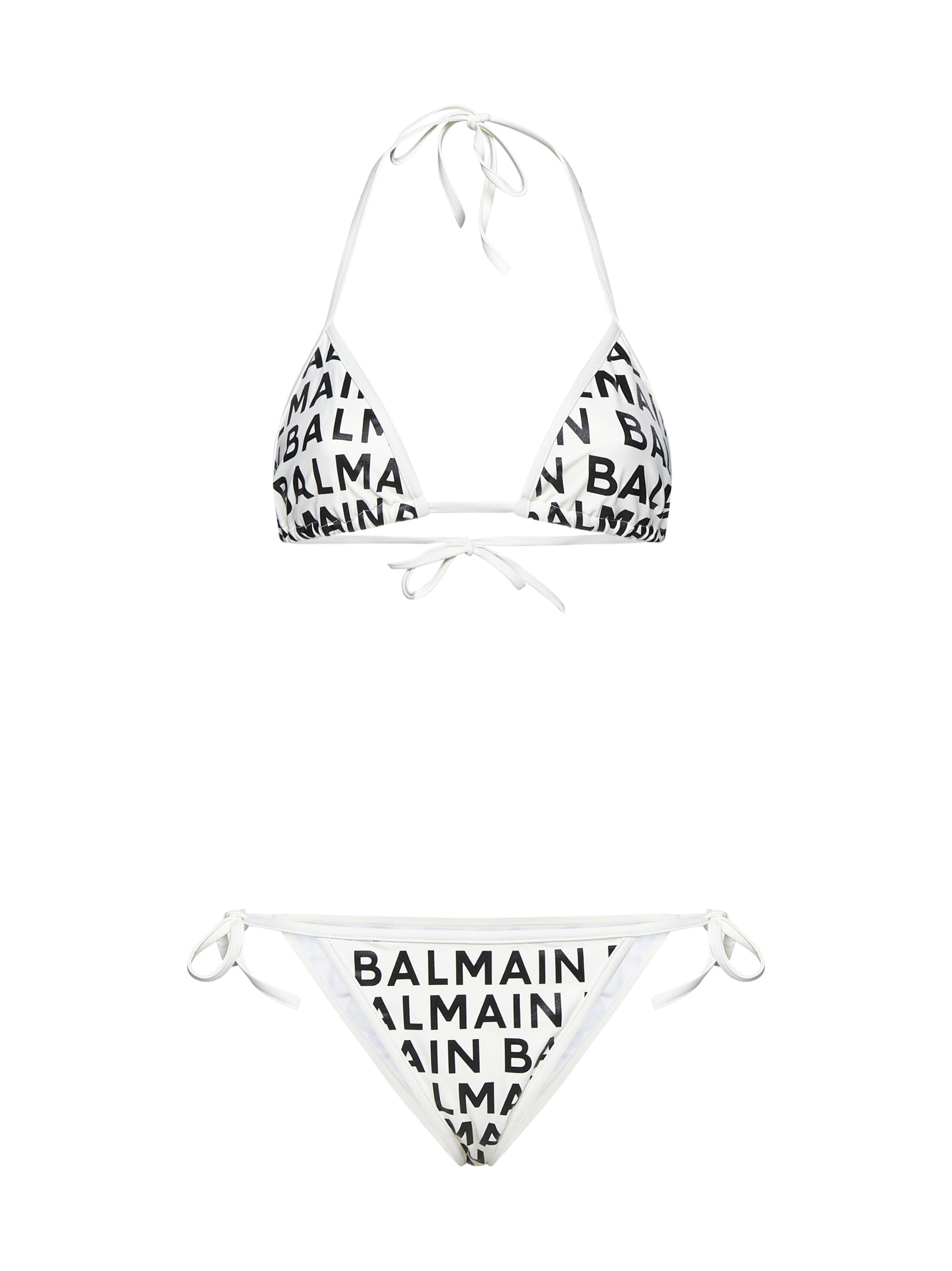 Shop Balmain Swimwear In Ivory Black