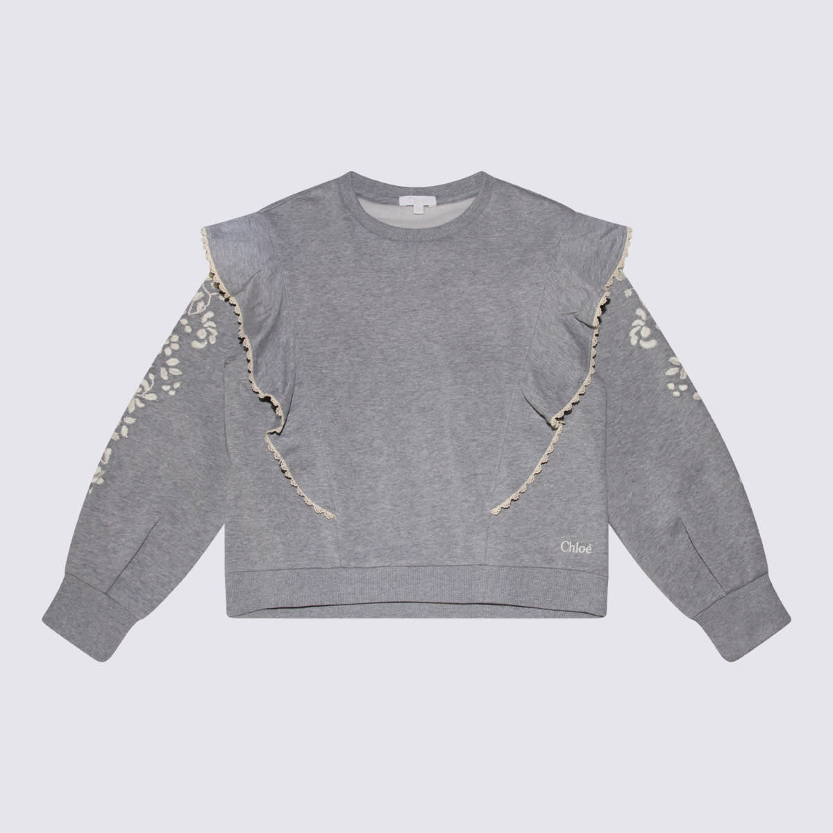 Chloé Kids' Grey Cotton Sweatshirt