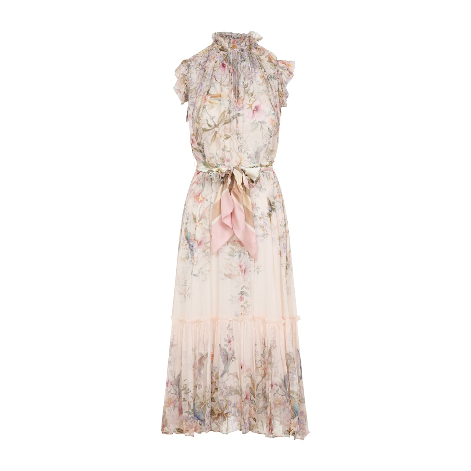 Zimmermann Rebellion Flutter Midi Dress In Multi