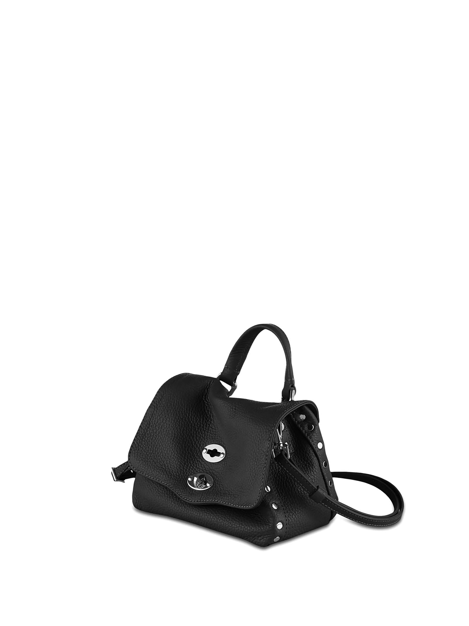 Shop Zanellato Postina Daily Baby Leather Bag With Shoulder Strap In Nero