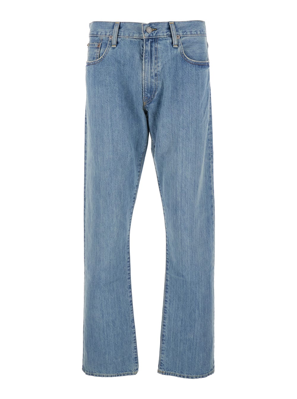 Polo Ralph Lauren Blue Jeans With Belt Loops And Logo Patch On The Rear In Blue
