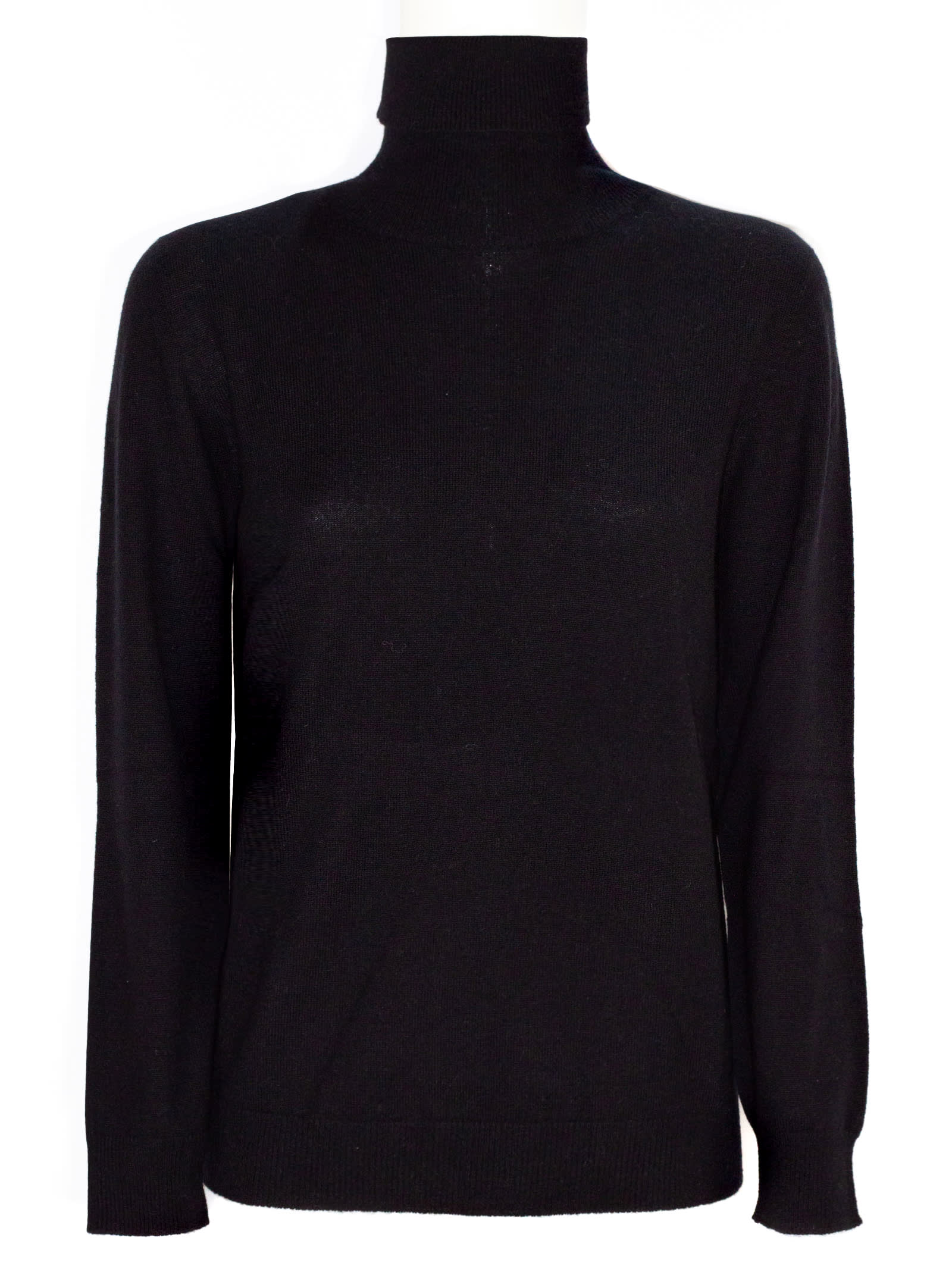 Black Wool And Cashmere Blend Turtleneck Sweater