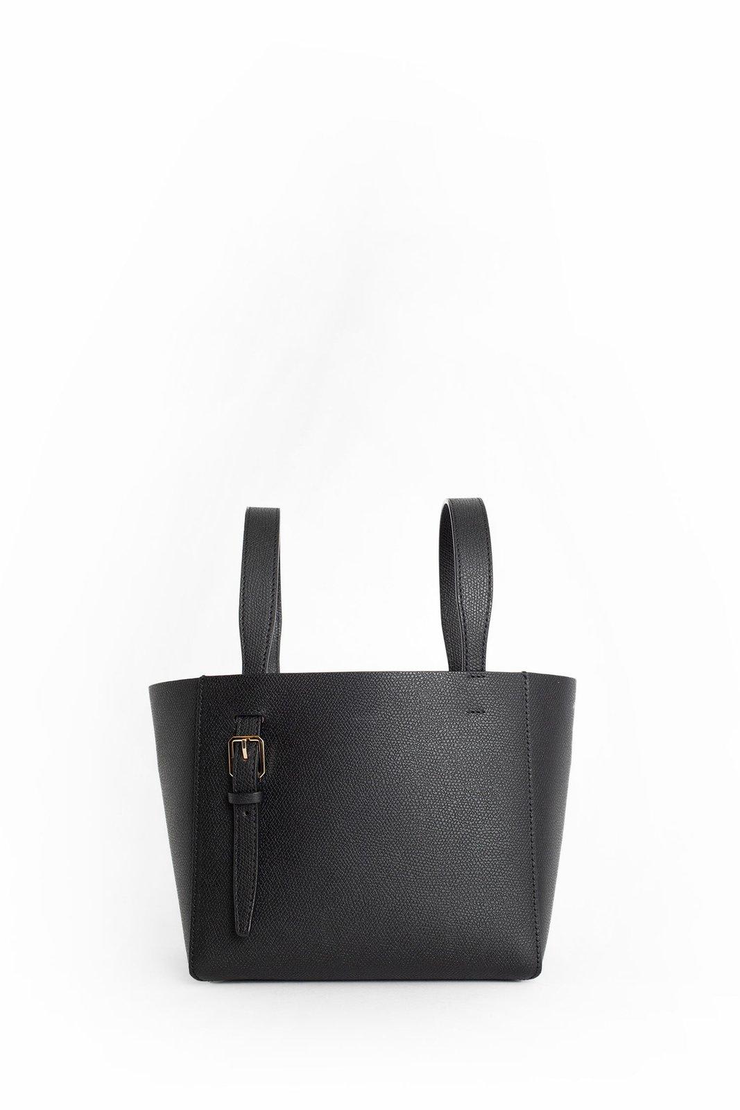 Shop Valextra Mini Soft Bucket Bag In Black