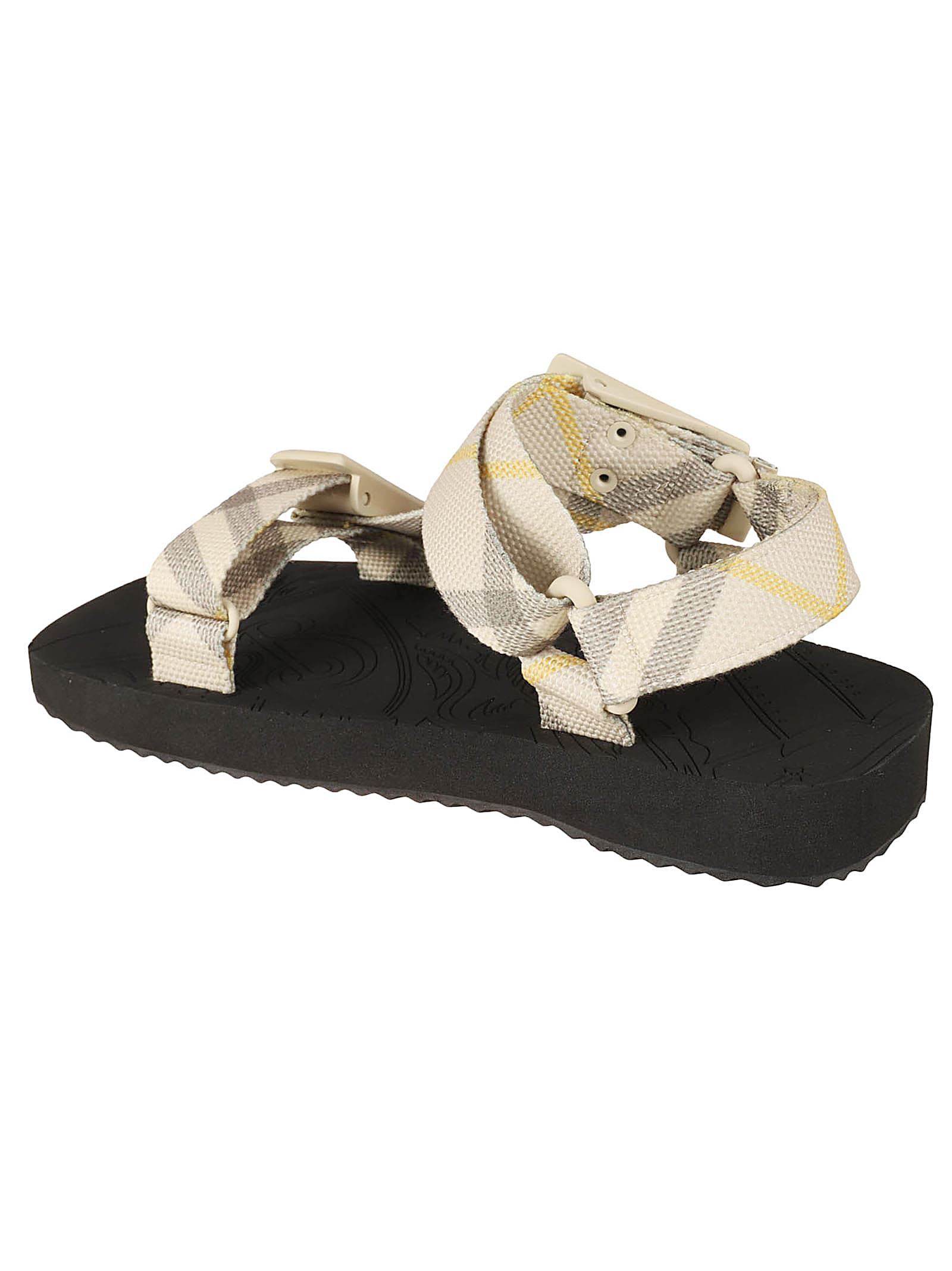 Burberry Check Trek Sandals In Wheat Ip Check
