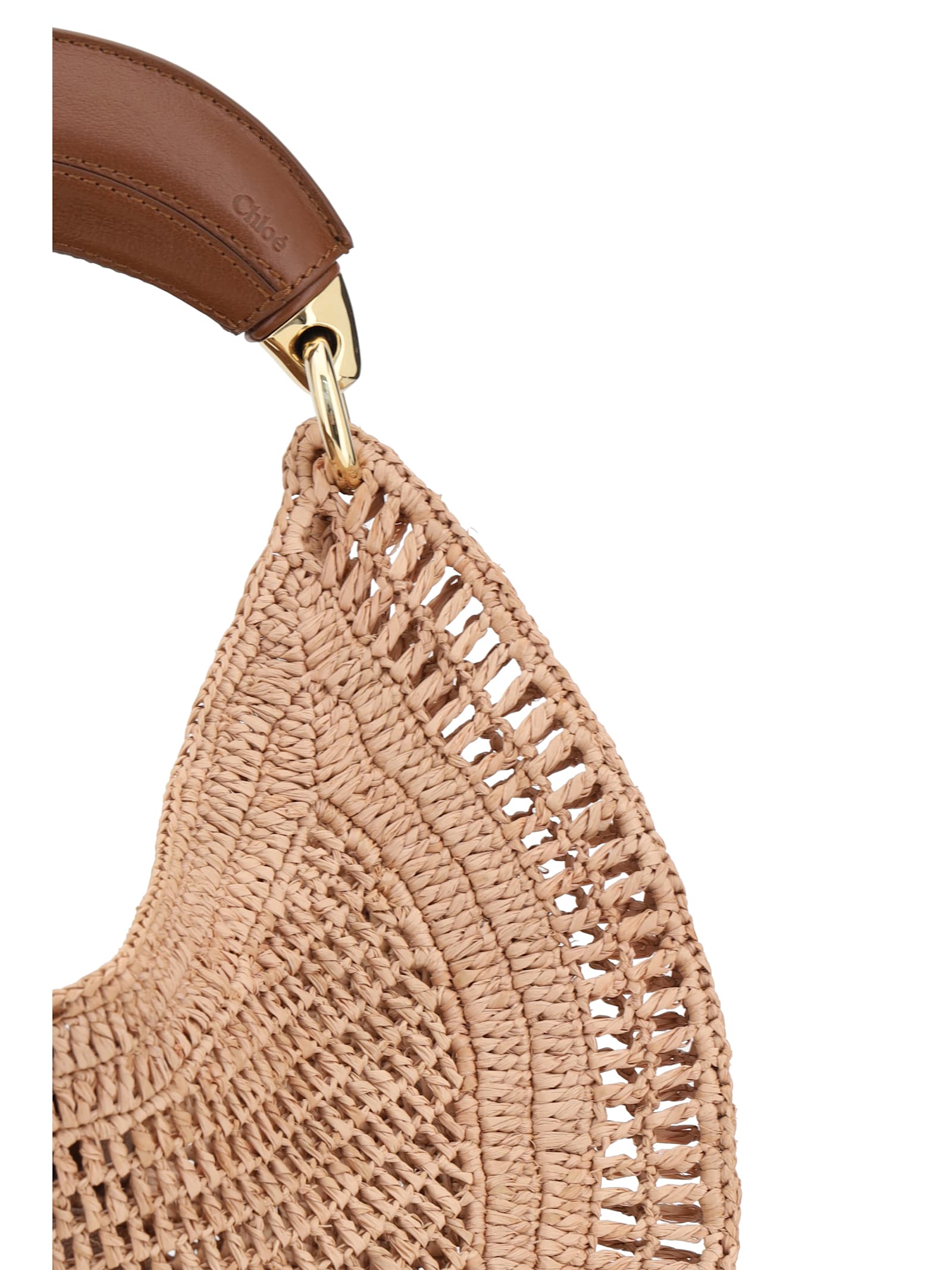 Chloé Summer Banana Top-handle Bag In Crochet Fabric