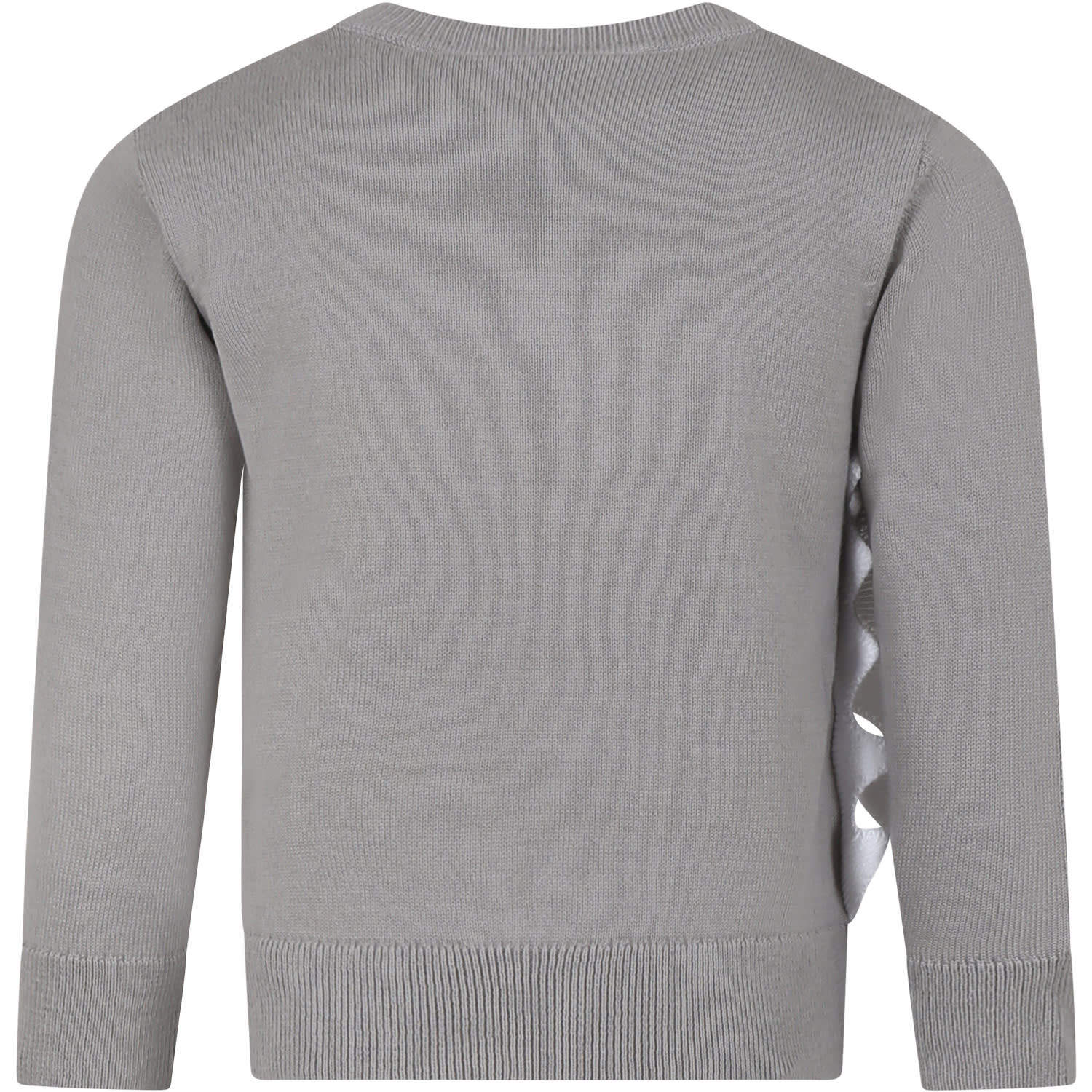 Shop Stella Mccartney Gray Sweater For Boy With Shark In Grey