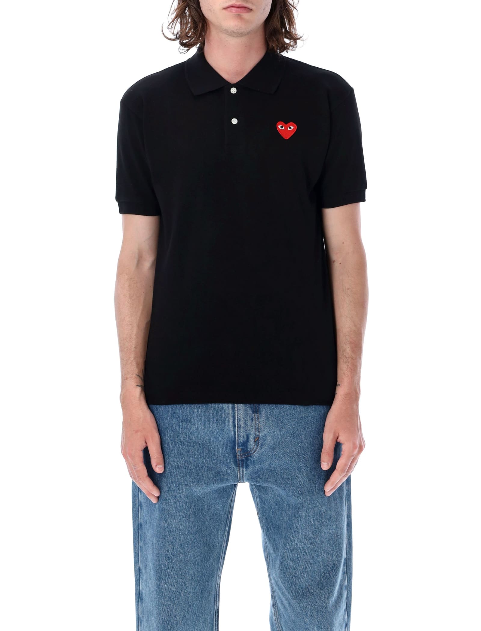 Comme des Garçons Play Classic Polo Shirt With Red Heart Patch