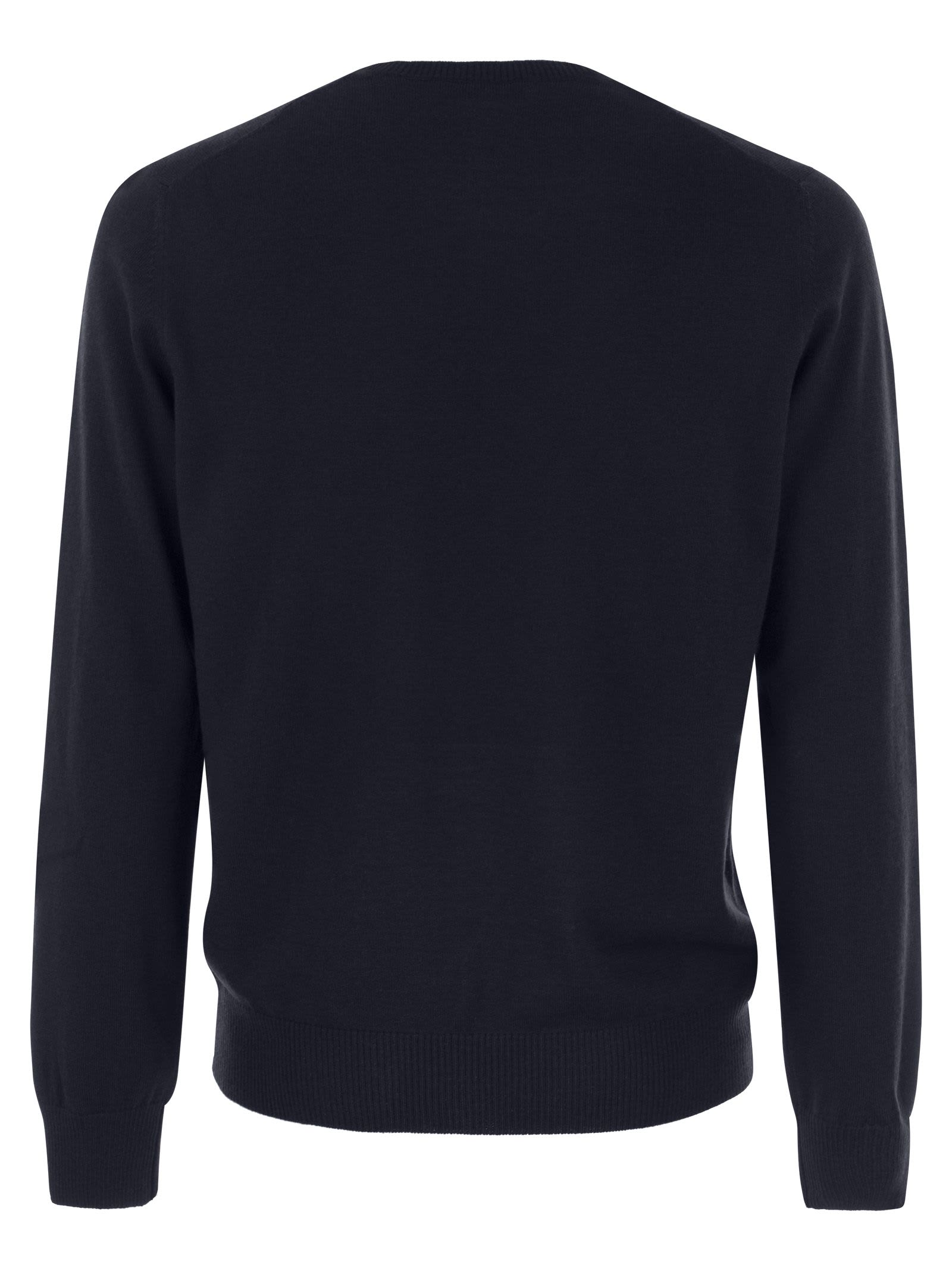 Shop Fay Wool Crew-neck Pullover In Blue