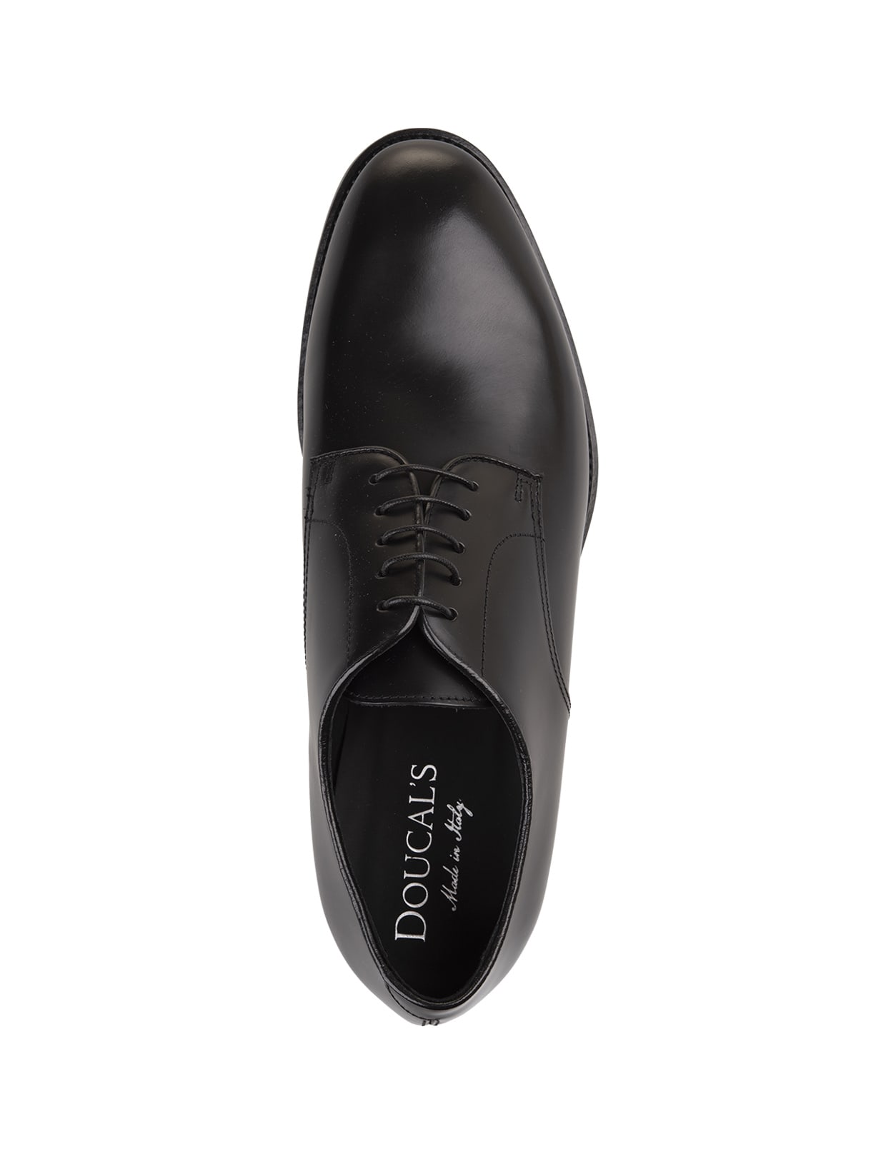 Shop Doucal's Black Leather Oxford Laced Shoes