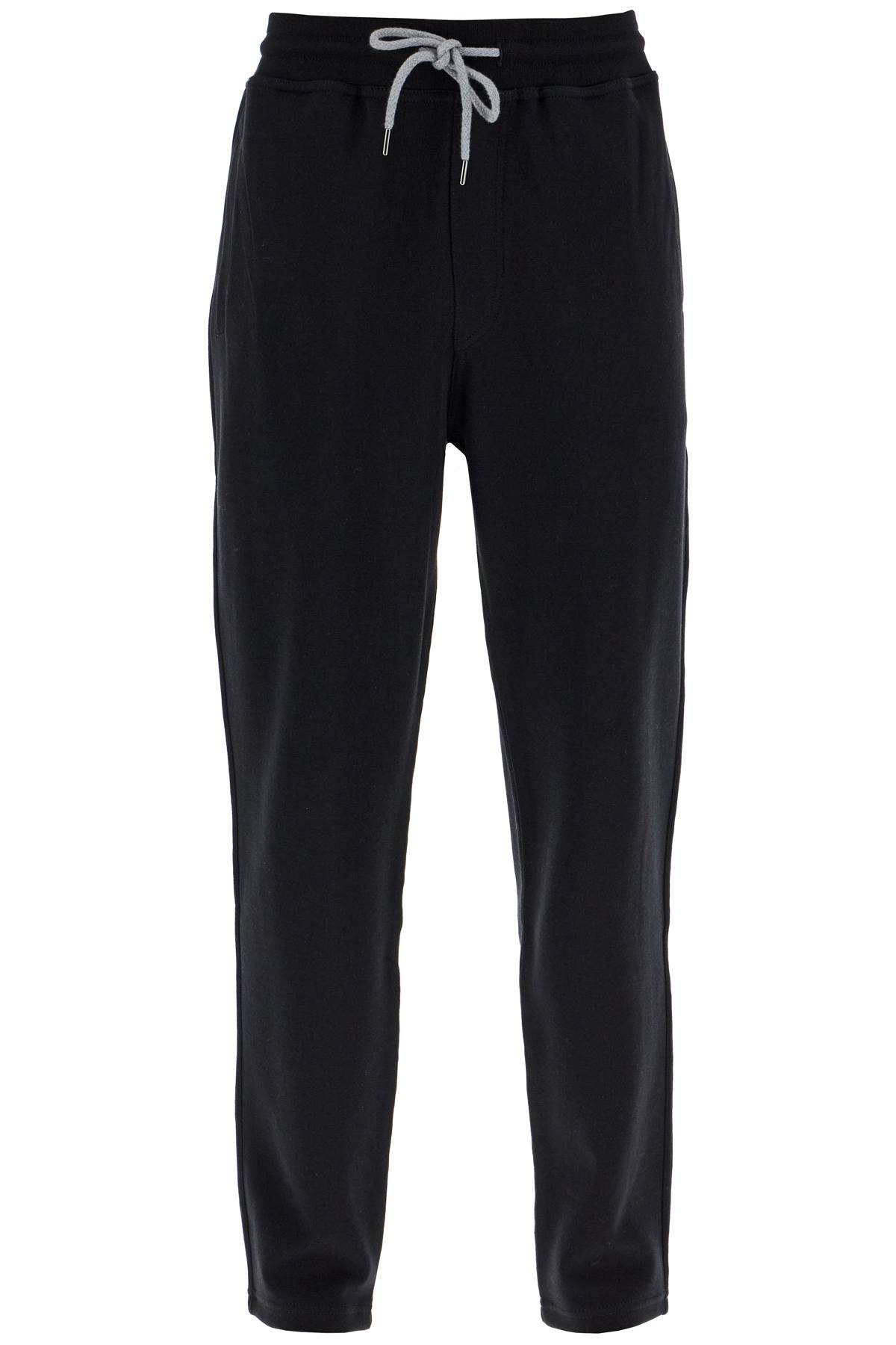 Shop Brunello Cucinelli Interlock Jersey Pants For Men In Nero (black)