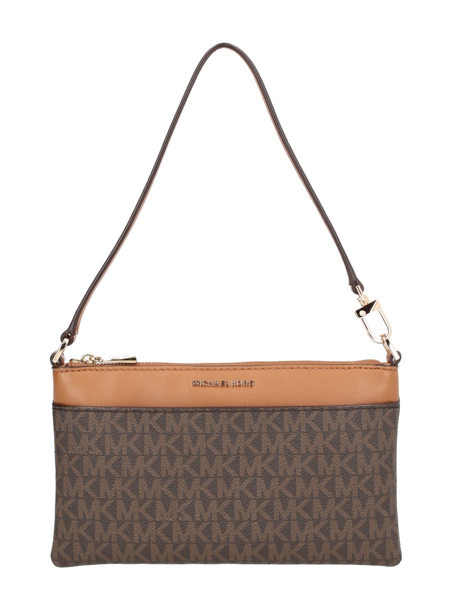 Michael Kors Clutch Bag With Logo In Brown