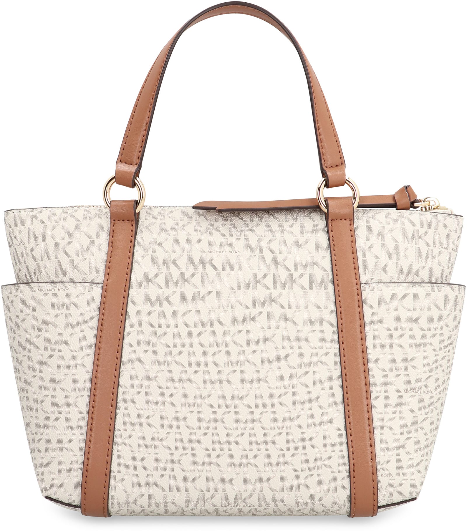 Shop Michael Michael Kors Sullivan Coated Canvas Tote In Panna