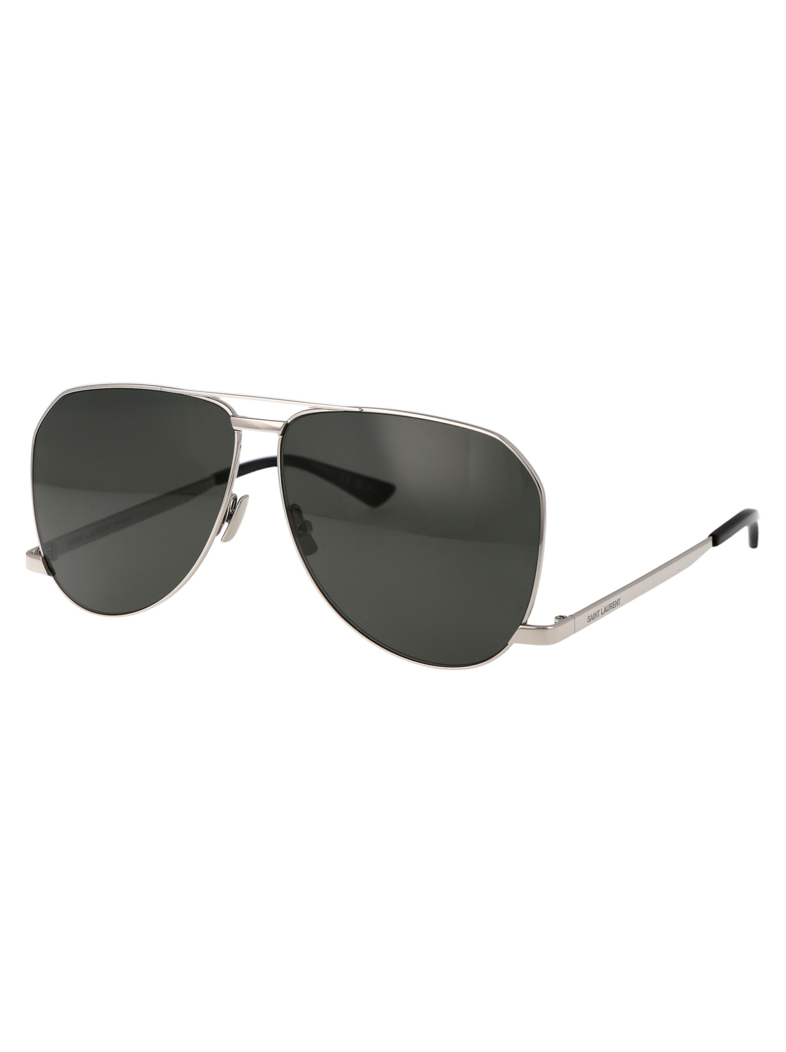 Shop Saint Laurent Sl 690 Dust Sunglasses In 002 Silver Silver Grey