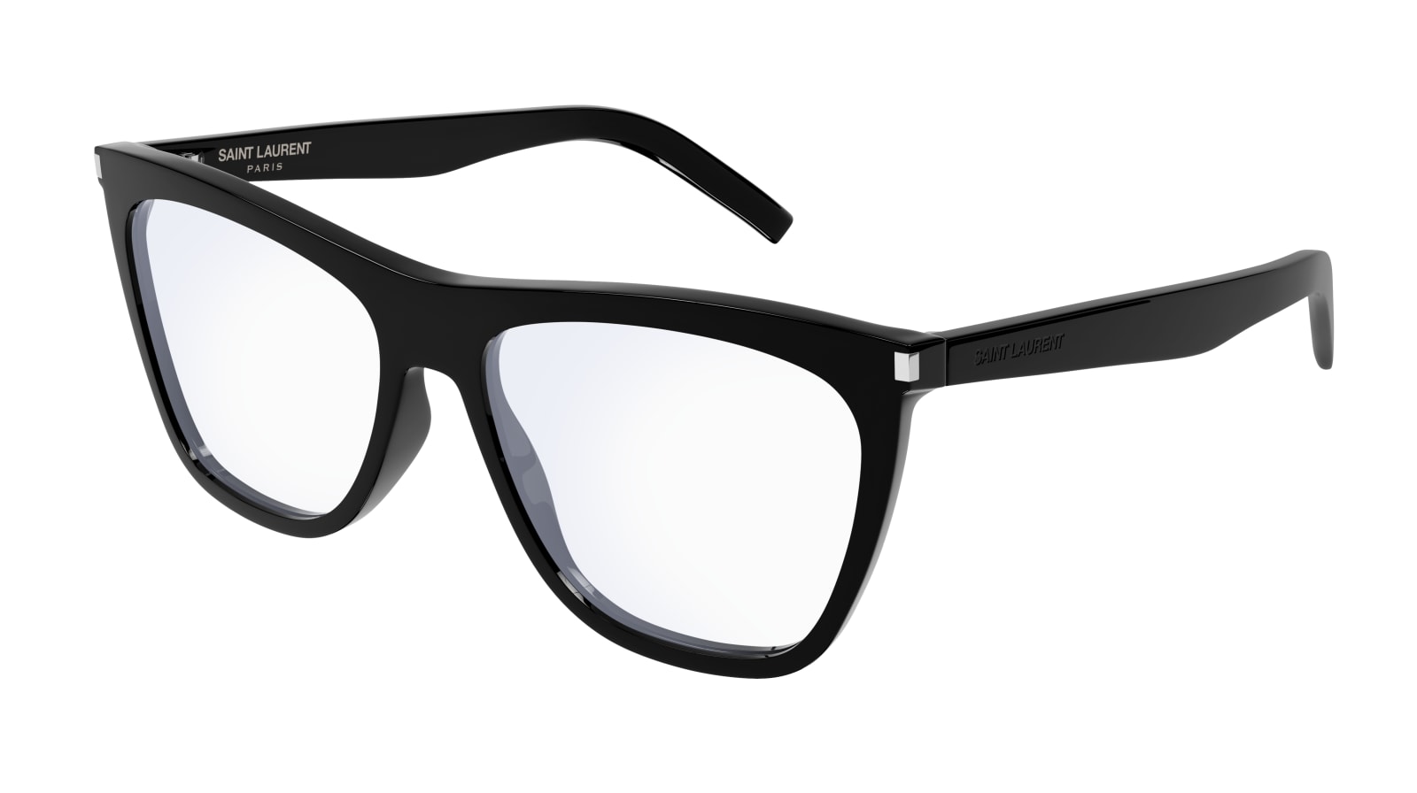 Shop Saint Laurent Sl 518 Eyewear In Black Black Transpare