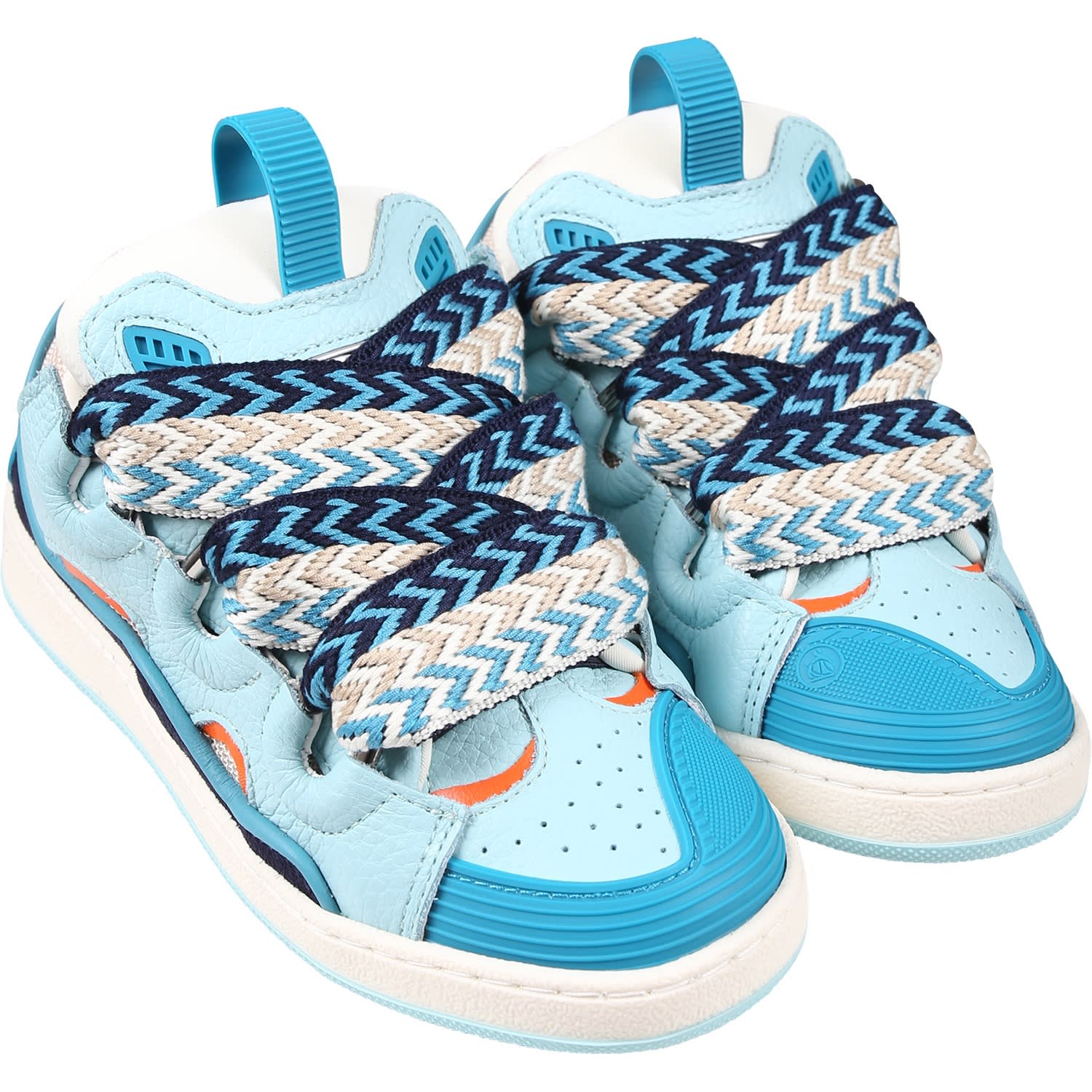 Shop Lanvin Light Blue Sneakers For Boy