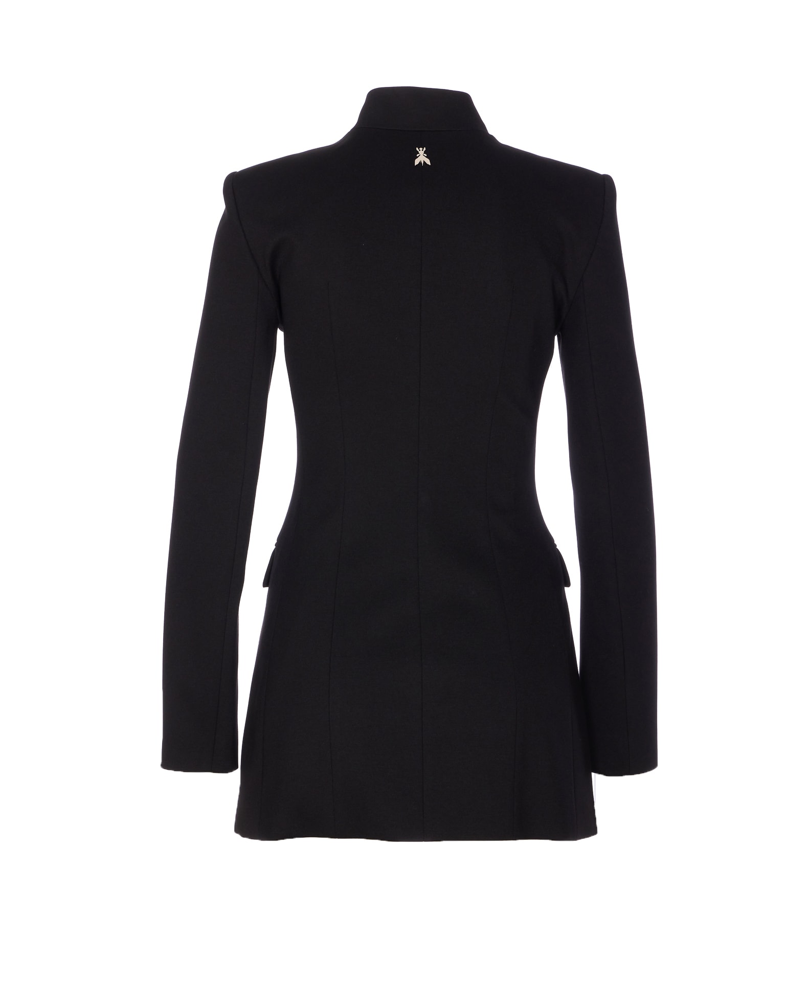 Patrizia Pepe Tailored Black Jacket With High Collar And Decorative Details In Black