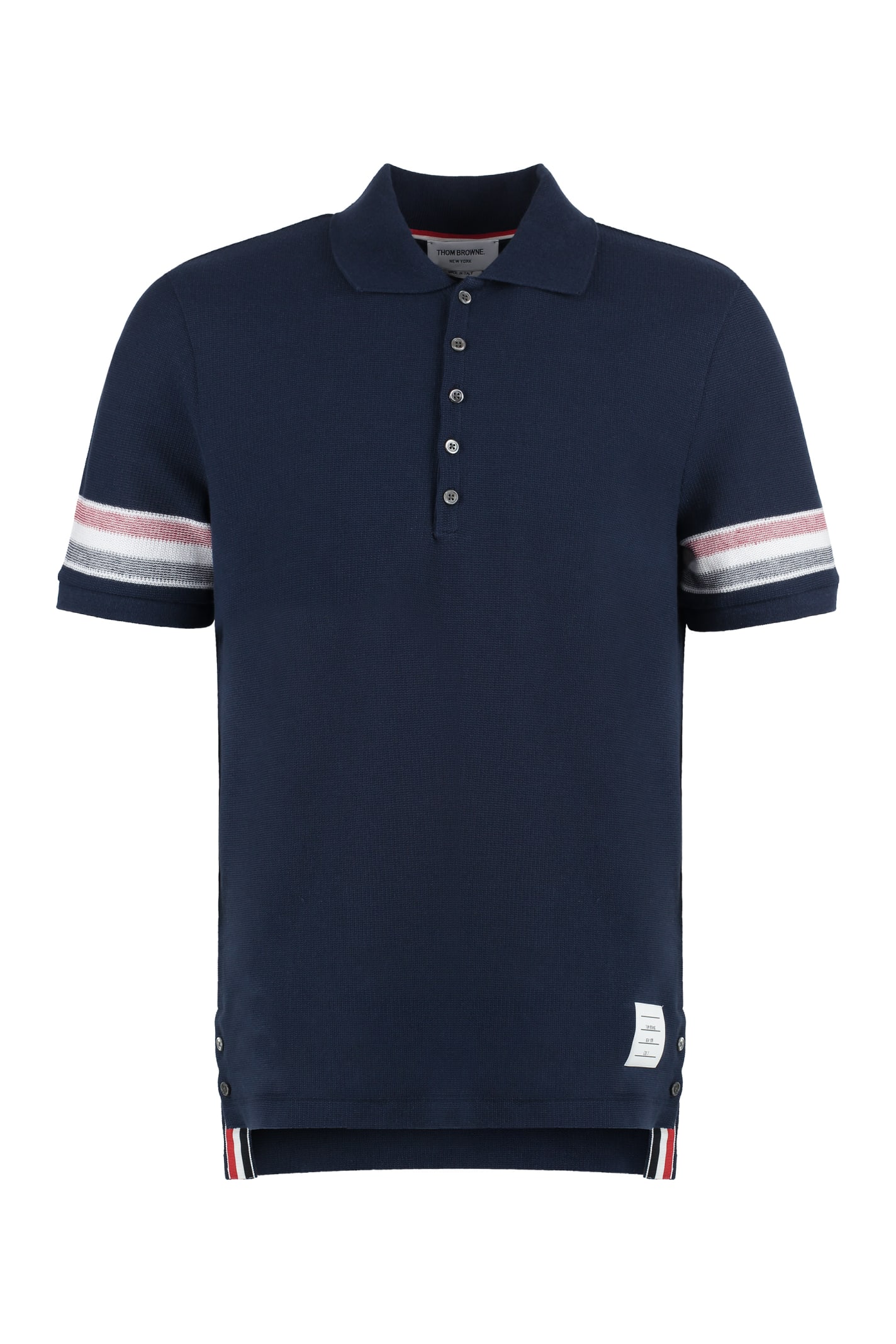 THOM BROWNE SHORT SLEEVE COTTON POLO SHIRT