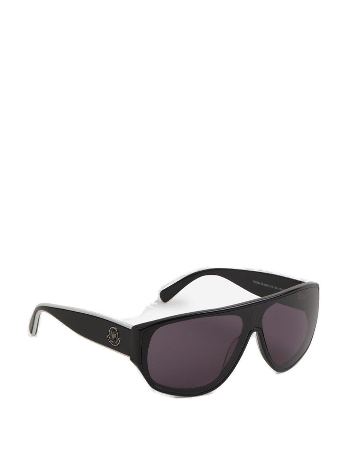 Shop Moncler Aviator Framed Sunglasses Sunglasses In 01a Black