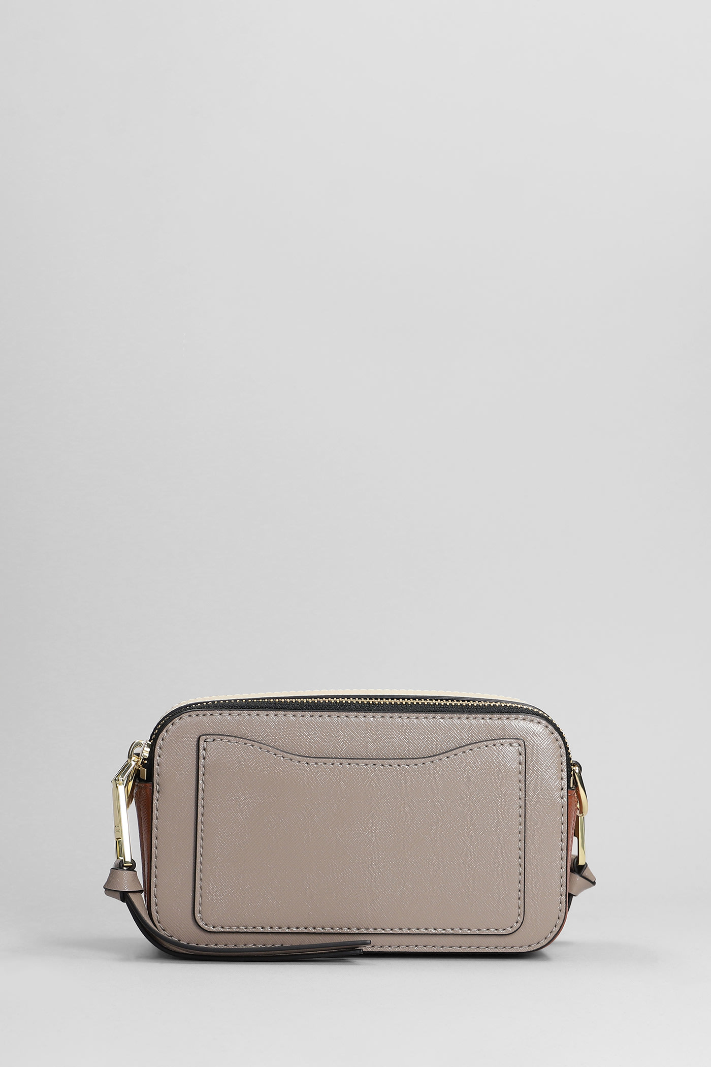 Shop Marc Jacobs Snapshot Shoulder Bag In Taupe Leather In Grey