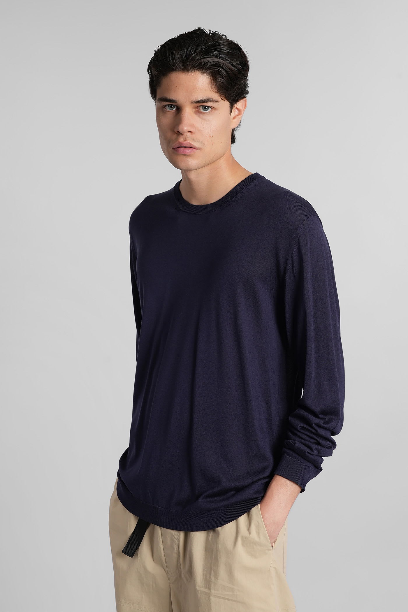 Knitwear In Blue Silk