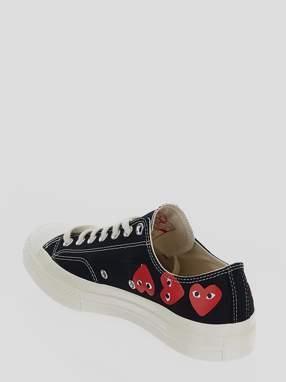 Shop Comme Des Garçons X Converse Chuck 70 Heart Printed Lace-up Sneakers In Black