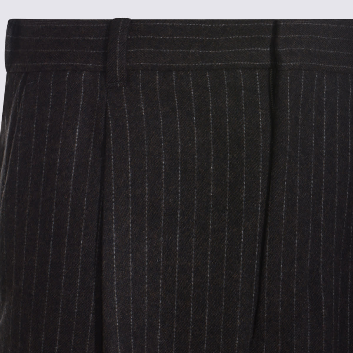 Nn07 Trousers Brown Stripe In Black