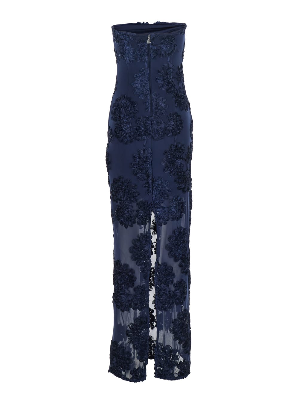 Rotate Birger Christensen 3d Mesh Maxi Dress In Blue