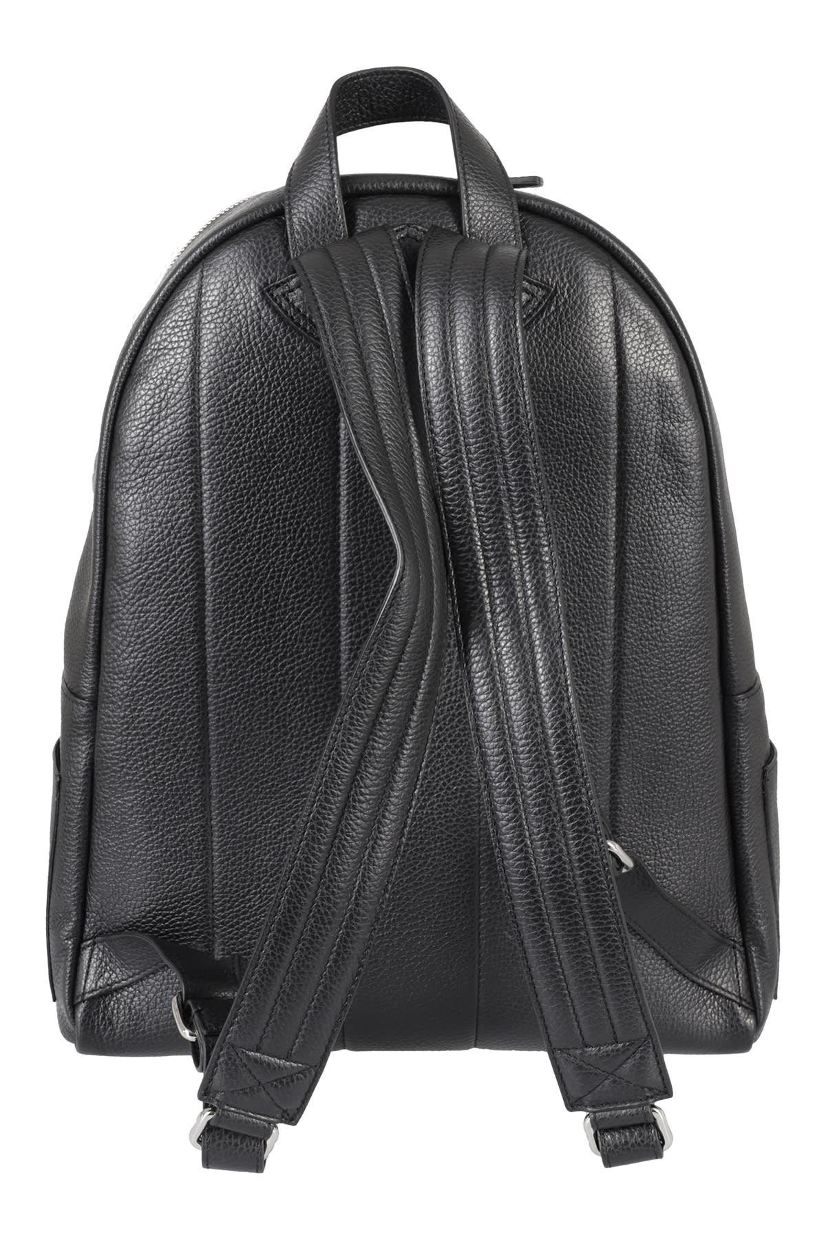 Shop Orciani Leather Backpack In Ner Nero