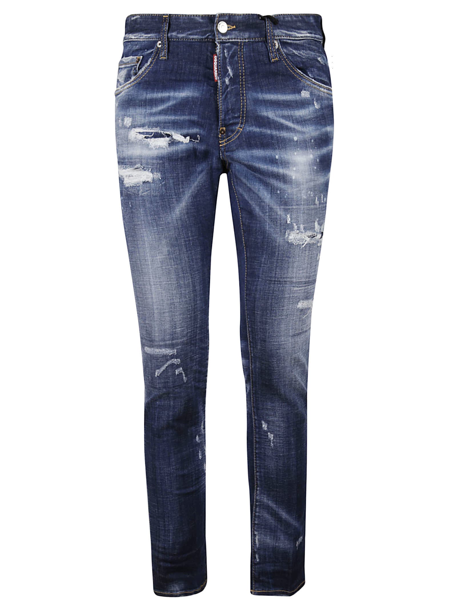 Dsquared2 Distressed Effect Logo Patched Jeans