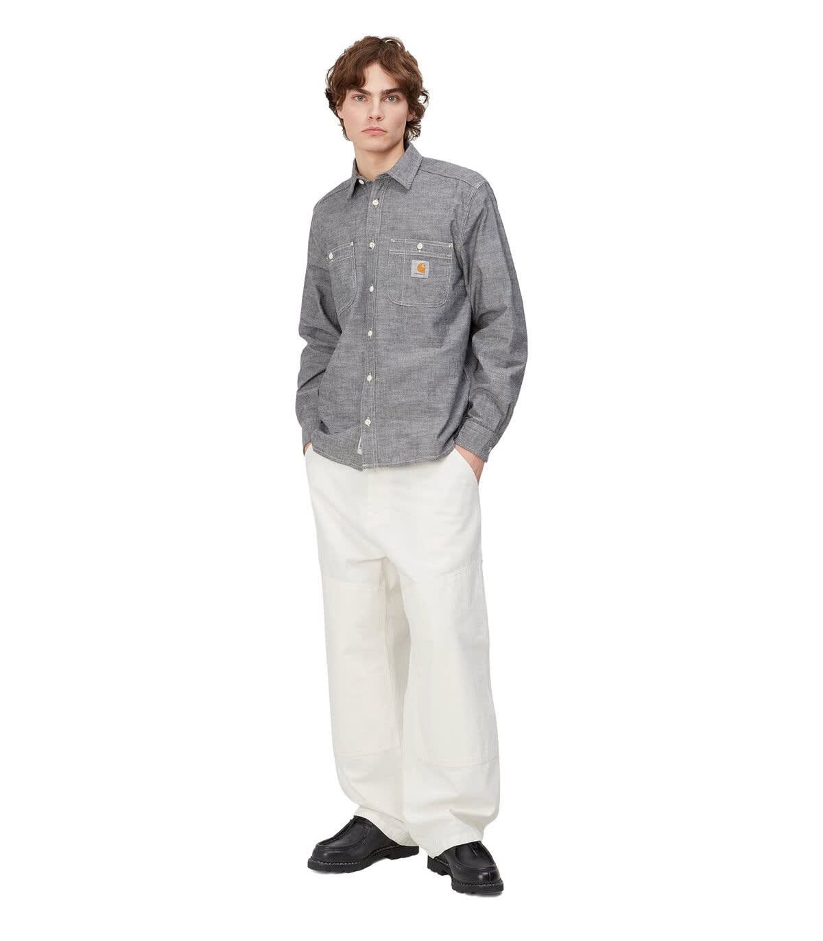 Shop Carhartt Wip Wide Panel Off-white Trousers In Wax Rinsed