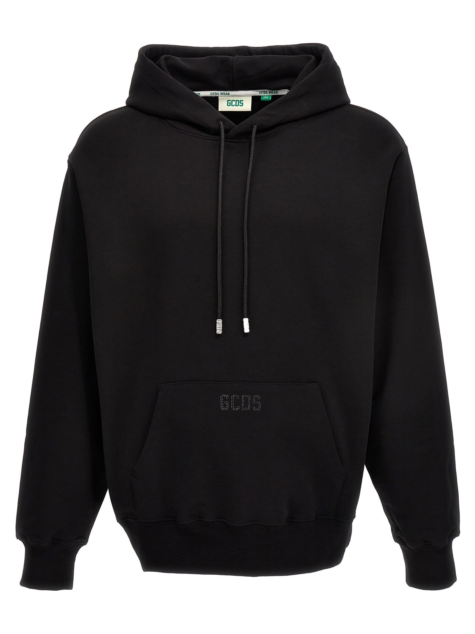 Shop Gcds Sequin Logo Hoodie In Nero