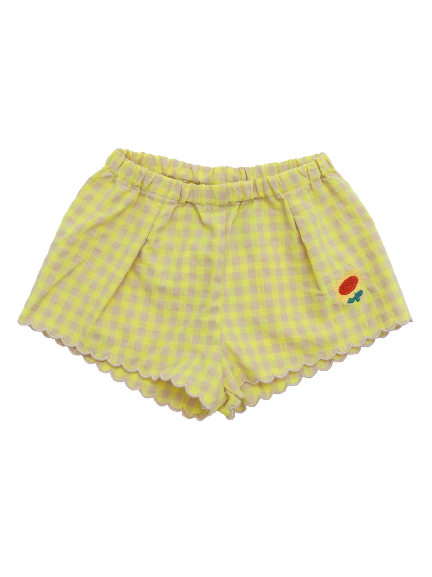 Bobo Choses Vichy Ruffle Woven Shorts In Multi
