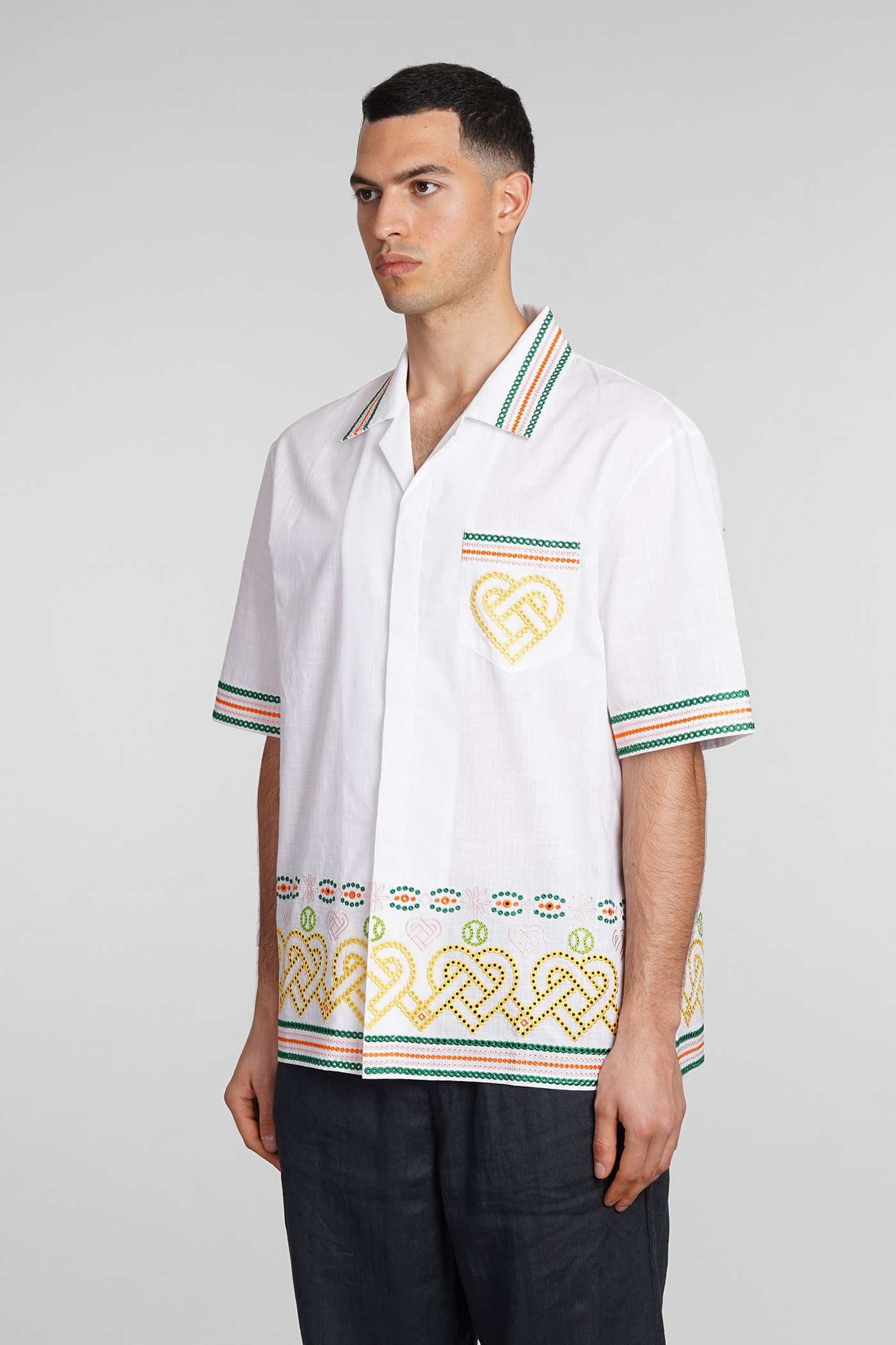 Shop Casablanca Shirt In White Cotton